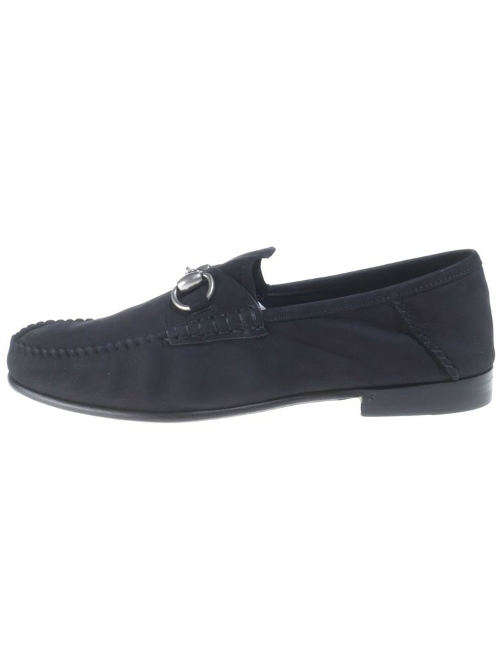 Gucci Horsebit Suede Leather Low-Cut Shoes Loafers Silver Black